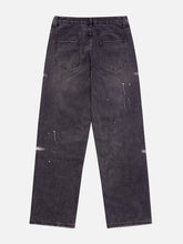 Handbemalte Cross Hole Jeans